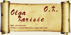 Olga Karišić vizit kartica